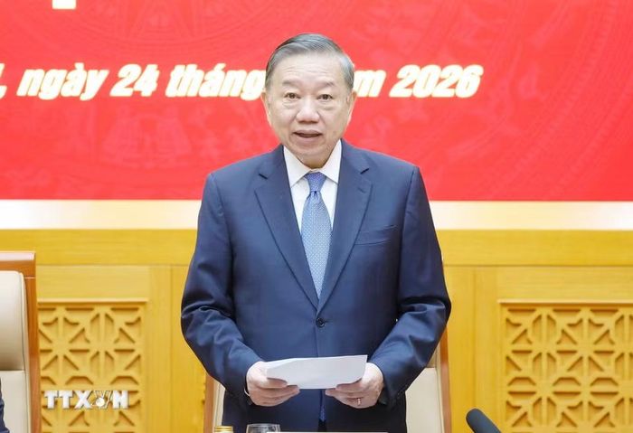Tổng Bí thư, Chủ tịch nước Tô Lâm phát biểu chỉ đạo. (Ảnh: Thống Nhất/TTXVN)