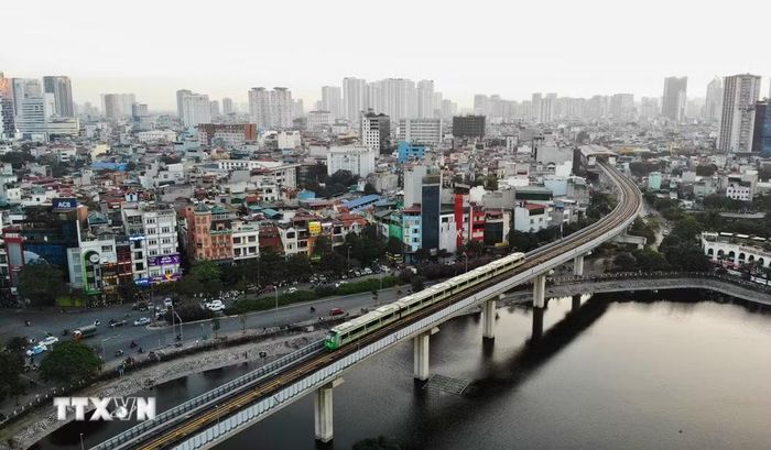 Đường sắt Cát Linh-Hà Đông. (Ảnh: Danh Lam/TTXVN)
