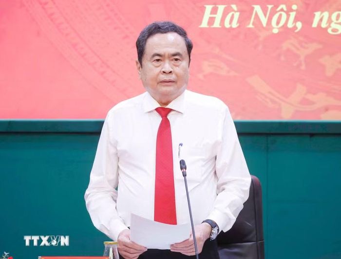 Chủ tịch Quốc hội Trần Thanh Mẫn phát biểu. (Ảnh: Thống Nhất/TTXVN)