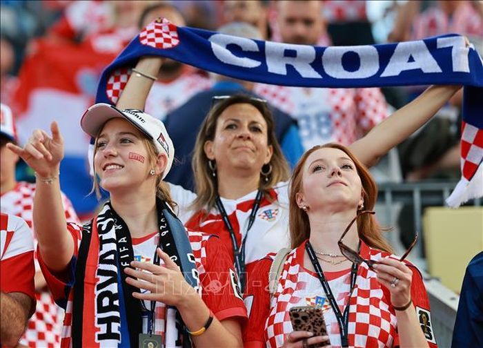 Cổ động viên đội tuyển Croatia. Ảnh: THX/TTXVN.