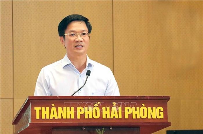 Ông Phạm Văn Lập, Chủ tịch MTTQ Việt Nam thành phố Hải Phòng, phát biểu tại Hội nghị. Ảnh: Hoàng Ngọc/TTXVN