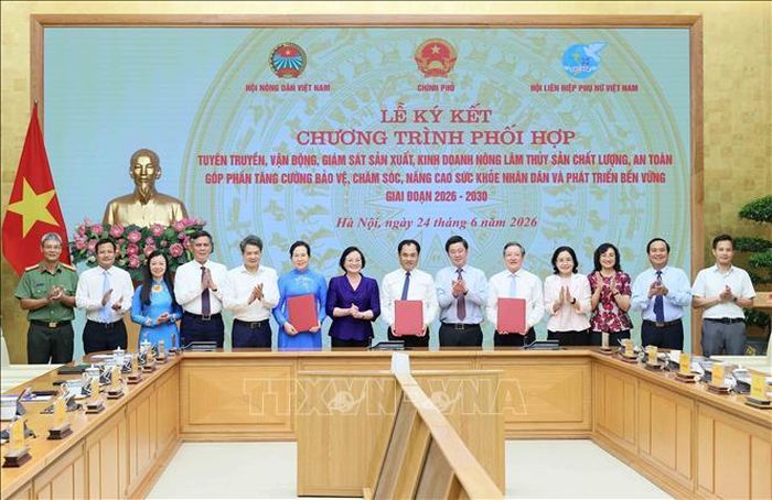 Phó Thủ tướng Phạm Thị Thanh Trà với các đại biểu chứng kiến lễ ký kết. Ảnh: An Đăng/TTXVN