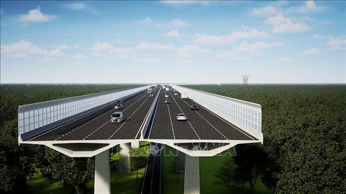 Phối cảnh 13 km cầu cạn đi qua Khu bảo tồn thiên nhiên - văn hóa Đồng Nai được thiết kế tường chống ồn và chắn sáng để bảo vệ thú. Ảnh: TTXVN phát