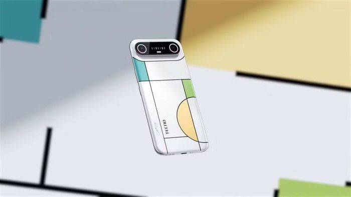 Tecno Camon 50 Slim phiên bản New Mondrian nổi bật với mặt lưng phối màu trẻ trung. Ảnh: Tecno.