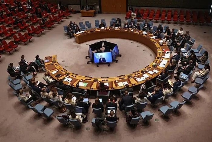Các thành viên Hội đồng Bảo an tại trụ sở Liên Hợp Quốc, ngày 14 tháng 4 năm 2026. Ảnh AP