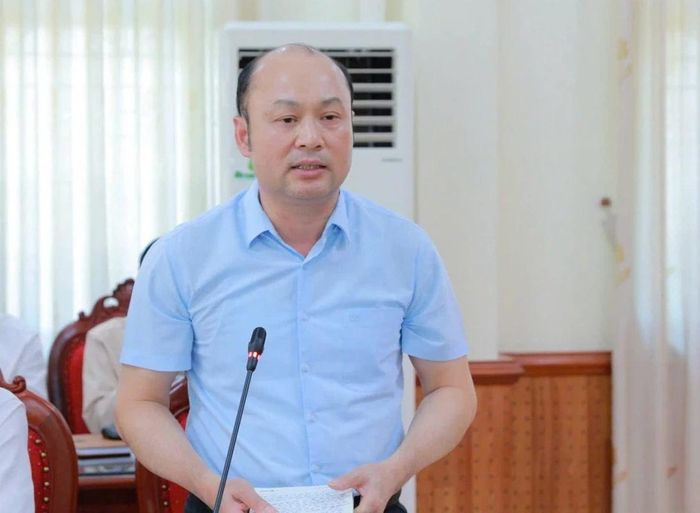 Phó Chủ tịch UBND tỉnh Cao Văn Cường phát biểu tại buổi làm việc.