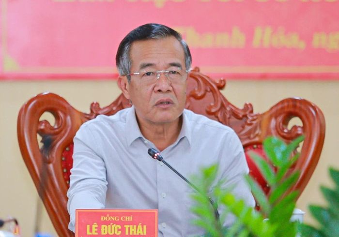 Bí thư Tỉnh ủy Lê Đức Thái chủ trì buổi làm việc.