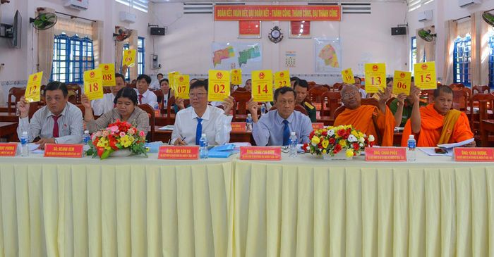Đại biểu biểu quyết thông qua các nội dung tại kỳ họp.