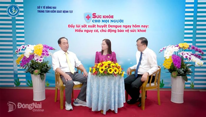 Các chuyên gia chia sẻ tại tọa đàm “Sức khỏe cho mọi người”, chủ đề “Đẩy lùi sốt xuất huyết Dengue ngay hôm nay - Hiểu nguy cơ, chủ động bảo vệ sức khỏe" do Trung tâm Kiểm soát Bệnh tật Thành phố Đồng Nai thực hiện, tháng 4-2026. Ảnh: TL