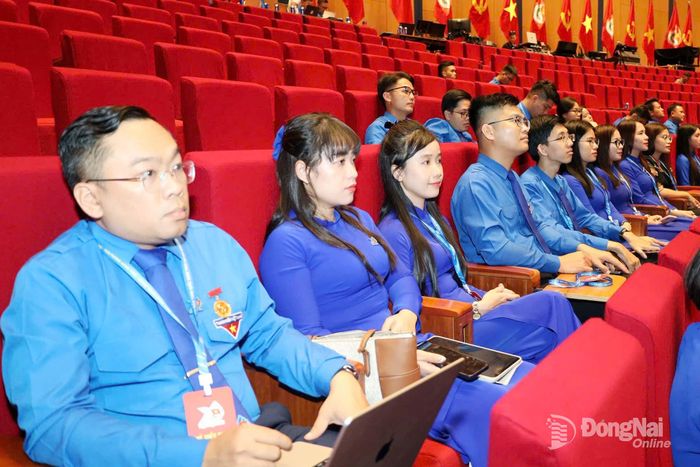 Đoàn đại biểu thành phố Đồng Nai tham dự các phiên của đại hội. Ảnh: Thành đoàn cung cấp