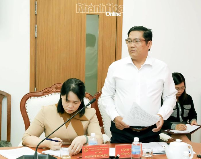 Lãnh đạo Sở Nội vụ phát biểu tại buổi làm việc.