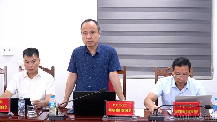 Đại diện Ủy ban Kiểm tra Tỉnh ủy phát biểu tại buổi tiếp công dân định kỳ tháng 6/2026.