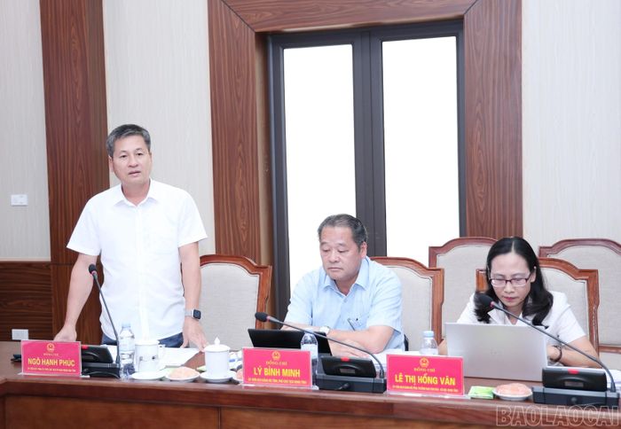 Đồng chí Ngô Hạnh Phúc - Ủy viên Ban Thường vụ Tỉnh ủy, Phó Chủ tịch Thường trực UBND tỉnh phát biểu tại phiên họp.