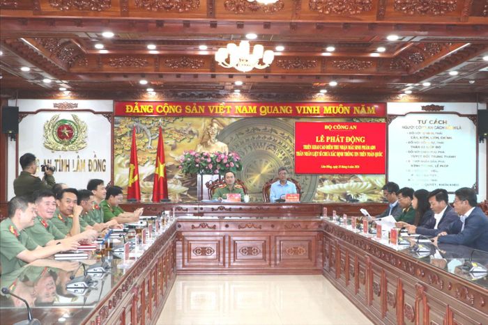 Các đại biểu tham dự tại điểm cầu tại Công an tỉnh Lâm Đồng
