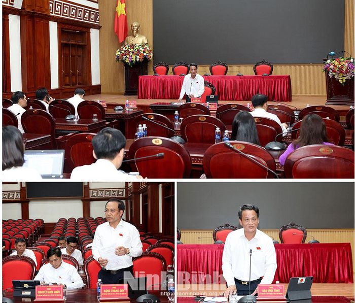Các đại biểu thảo luận tại Tổ số 5.