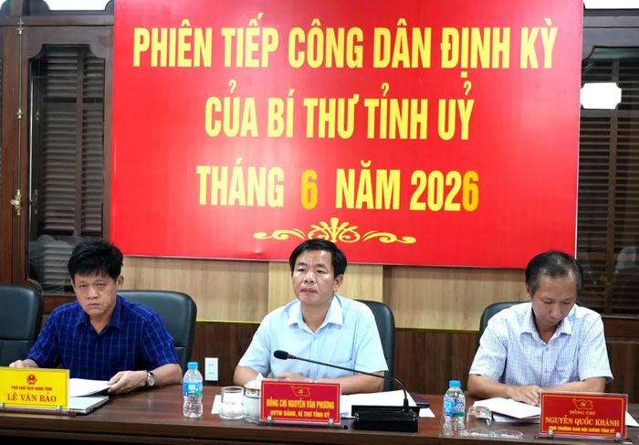 Đồng chí Nguyễn Văn Phương, Ủy viên Trung ương Đảng, Bí thư Tỉnh ủy tiếp công dân định kỳ tháng 6/2026 - Ảnh: T.L