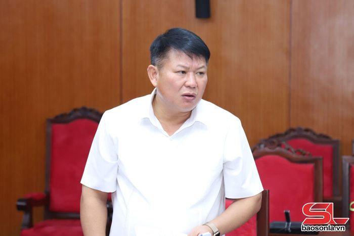 Đồng chí Lò Minh Hùng, Phó Bí thư Thường trực Tỉnh ủy, Chủ tịch HĐND tỉnh, phát biểu tại cuộc họp.