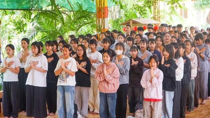 Hơn 200 khóa sinh tham dự Khóa sinh hoạt Phật pháp mùa hè tại chùa Tháp Kỳ Quang