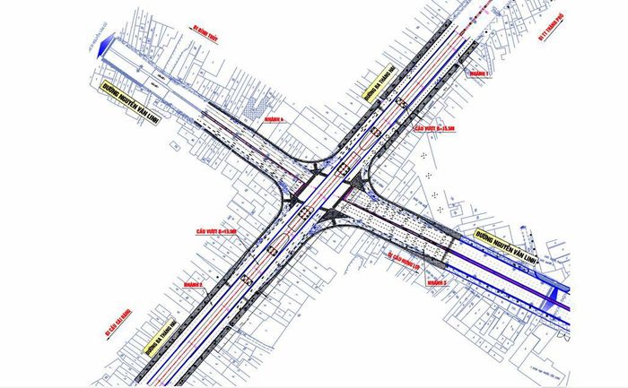 Thiết kế nút giao số 4, nơi thường xuyên kẹt xe vào giờ cao điểm.