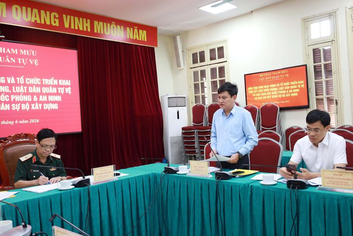 Đồng chí Đào Văn Tiến - Phó Bí thư Đảng ủy Bộ Xây dựng, Chính trị viên Ban Chỉ huy quân sự Bộ Xây dựng đề nghị Cục Dân quân tự vệ tiếp tục hướng dẫn để Ban Chỉ huy quân sự Bộ Xây dựng hoàn thành tốt hơn nữa các nhiệm vụ được giao.