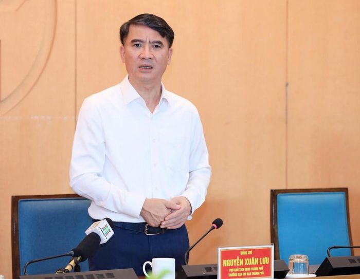 Phó Chủ tịch UBND TP. Hà Nội Nguyễn Xuân Lưu phát biểu kết luận hội nghị. Ảnh: Khánh Linh