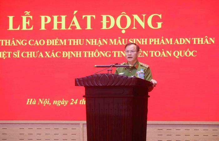 Thứ trưởng Bộ Công an, Thượng tướng Nguyễn Văn Long phát biểu tại buổi lễ
