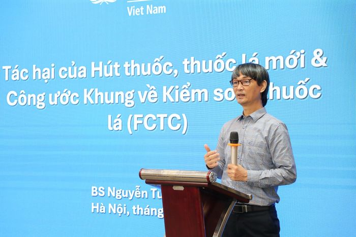 ThS.BS Nguyễn Tuấn Lâm, đại diện Tổ chức Y tế Thế giới (WHO) tại Việt Nam chia sẻ về tác hại của thuốc lá đối với sức khỏe