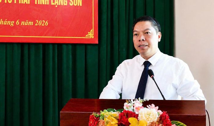 Phó Chủ tịch UBND tỉnh Lạng Sơn Đoàn Thanh Sơn phát biểu. Ảnh: Thùy Linh