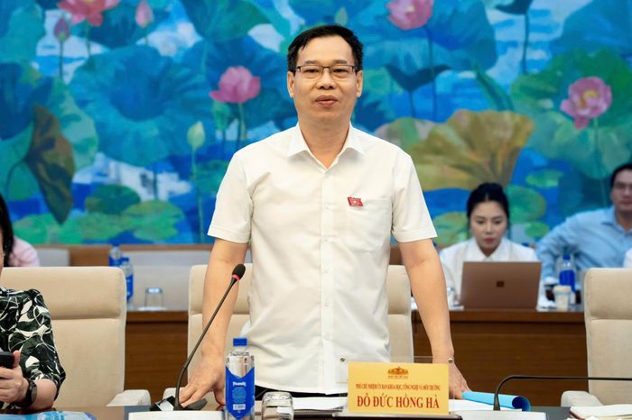 Phó Chủ nhiệm Ủy ban Khoa học, Công nghệ và Môi trường Đỗ Đức Hồng Hà phát biểu