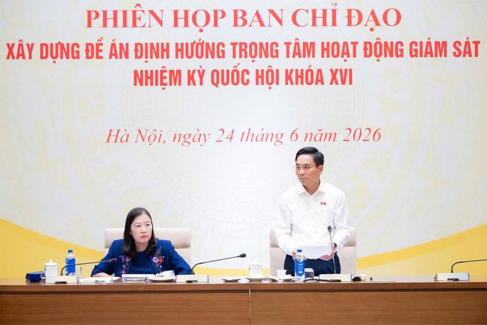 Phó Chủ tịch Quốc hội, Thượng tướng Nguyễn Doãn Anh - Trưởng Ban Chỉ đạo Đề án Định hướng trọng tâm hoạt động giám sát nhiệm kỳ Quốc hội khóa XVI phát biểu