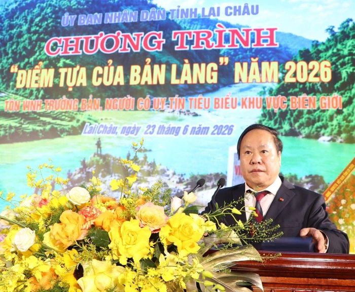 Đồng chí Tống Thanh Hải - Ủy viên Ban Thường vụ Tỉnh ủy, Phó Chủ tịch Thường trực UBND tỉnh Lai Châu phát biểu tại buổi lễ.