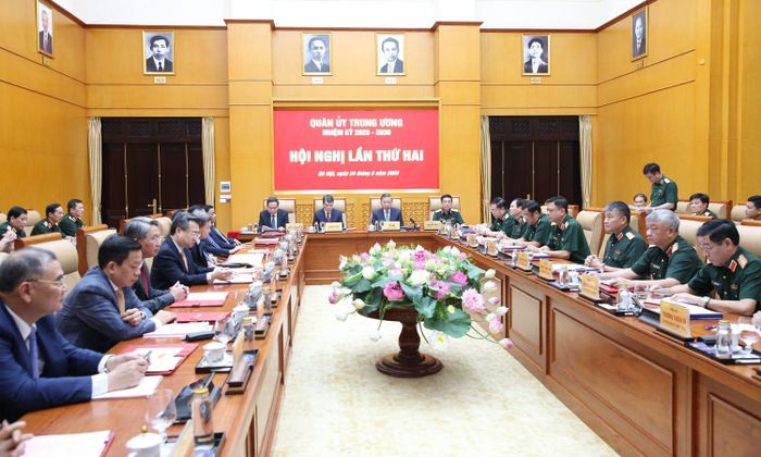 Sáng 24/6, Quân ủy Trung ương nhiệm kỳ 2025-2030 tổ chức Hội nghị lần thứ hai. (Ảnh: Hiền Hòa)