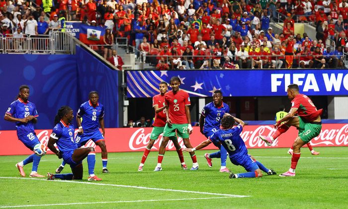 Morocco vượt lên. (Ảnh: Reuters)