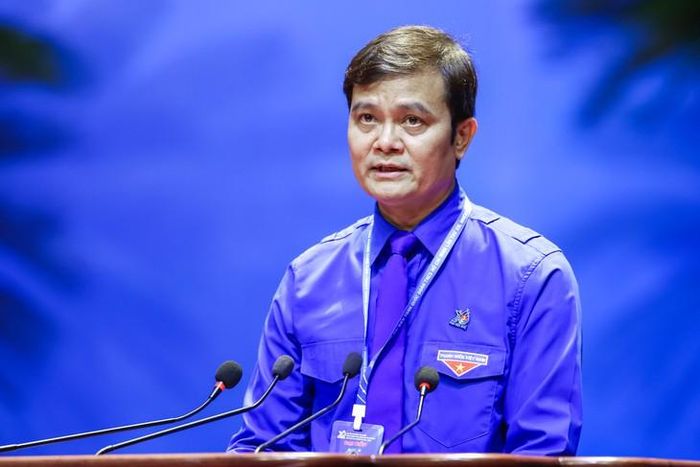 Ông Bùi Quang Huy, Bí thư thứ nhất Trung ương Đoàn Thanh niên Cộng sản Hồ Chí Minh phát biểu.