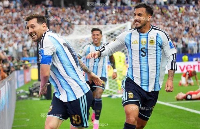  Messi đang dẫn đầu giải Vua phá lưới World Cup 2026 sau hai trận đã ghi 5 bàn thắng. Ảnh: EPA. 
