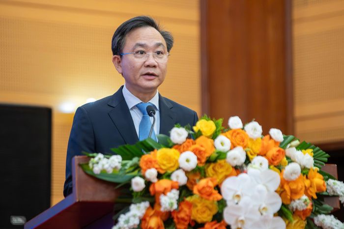  Phó Chủ tịch UBND tỉnh Quảng Trị, Trưởng Ban tổ chức lễ hội Hoàng Xuân Tân tại Lễ họp báo "Lễ hội Vì hòa bình năm 2026" ngày 25/6. Ảnh: Việt Linh. 