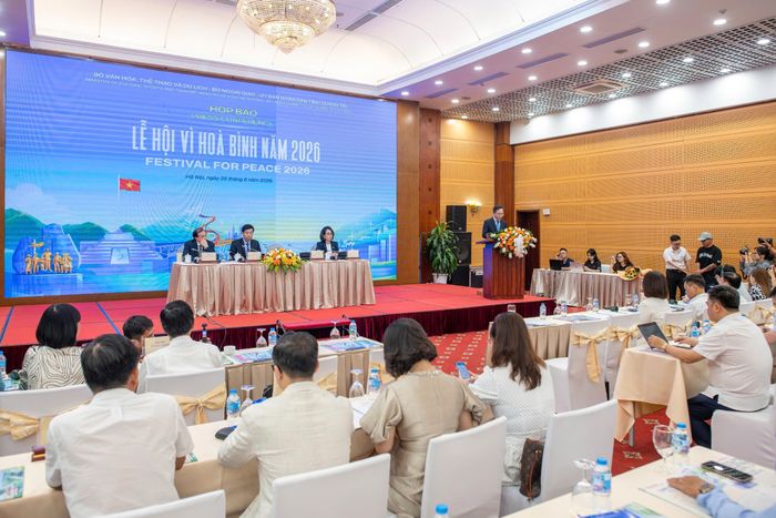  Toàn cảnh Lễ họp báo "Lễ hội Vì hòa bình năm 2026" ngày 25/6. Ảnh: Việt Linh.