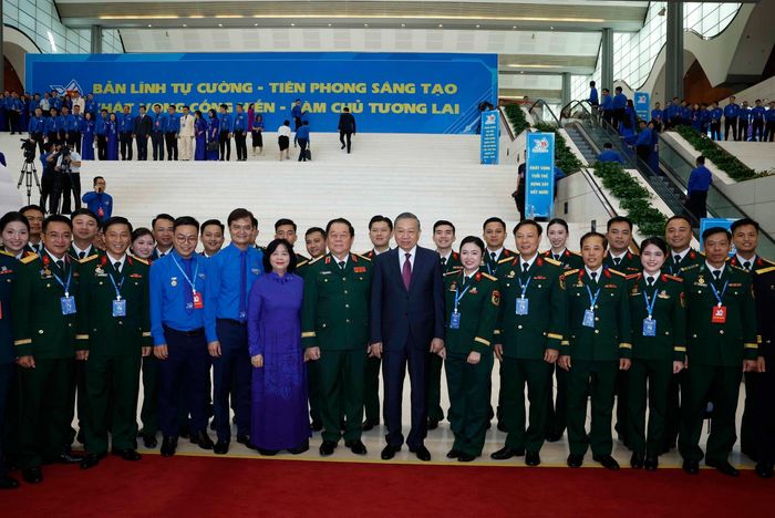 Tổng Bí thư, Chủ tịch nước Tô Lâm và các đại biểu dự Phiên trọng thể Đại hội Đoàn toàn quốc lần thứ XIII. Ảnh: Thống Nhất – TTXVN