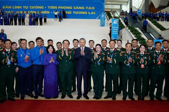 Tổng Bí thư, Chủ tịch nước Tô Lâm và các đại biểu dự Phiên trọng thể Đại hội Đoàn toàn quốc lần thứ XIII. Ảnh: Thống Nhất – TTXVN