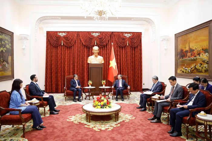 Tổng Bí thư, Chủ tịch nước Tô Lâm tiếp Đại sứ đặc mệnh toàn quyền Nhà nước Palestine Saadi Salama. Ảnh: Thống Nhất – TTXVN