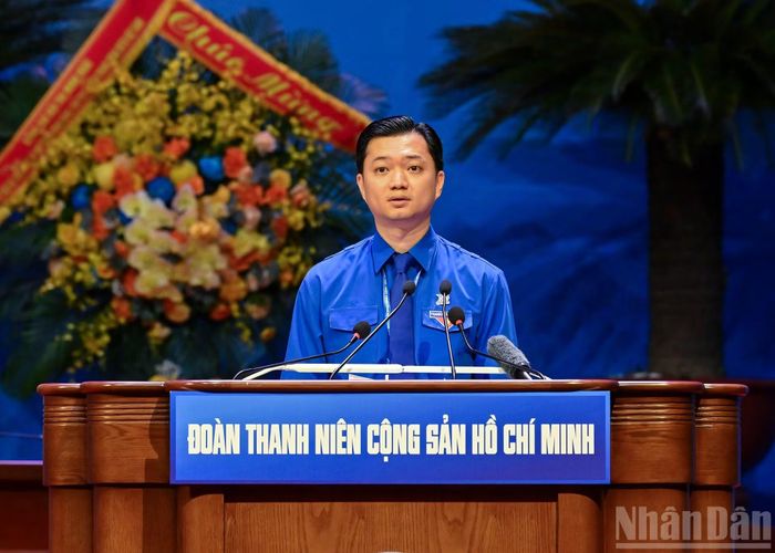 Bí thư thường trực Ban Chấp hành Trung ương Đoàn Nguyễn Minh Triết trình bày tóm tắt Báo cáo chính trị trình Đại hội Đoàn toàn quốc lần thứ XIII (nhiệm kỳ 2026-2031).