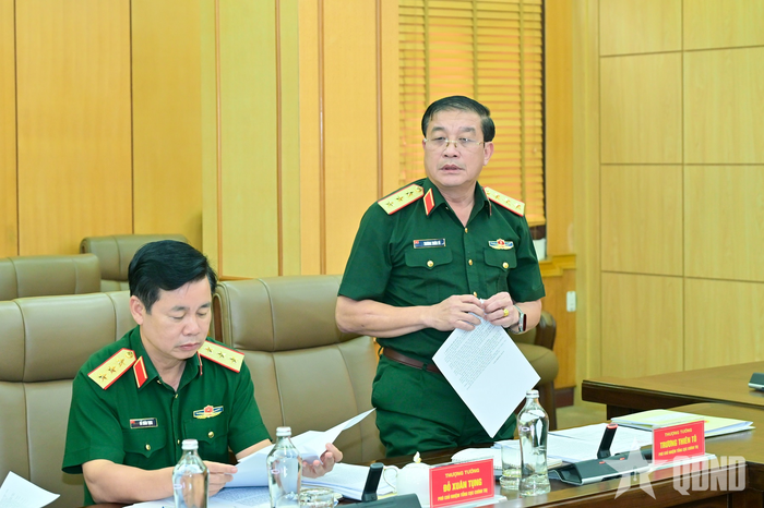  Thượng tướng Trương Thiên Tô phát biểu.