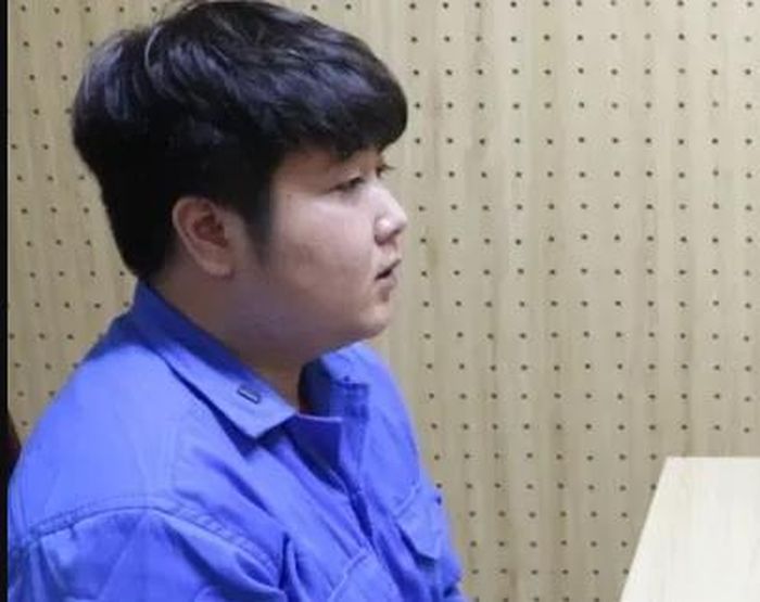 Phạm Thanh Sơn (sinh năm 2000) tại cơ quan điều tra. (Ảnh: CA)