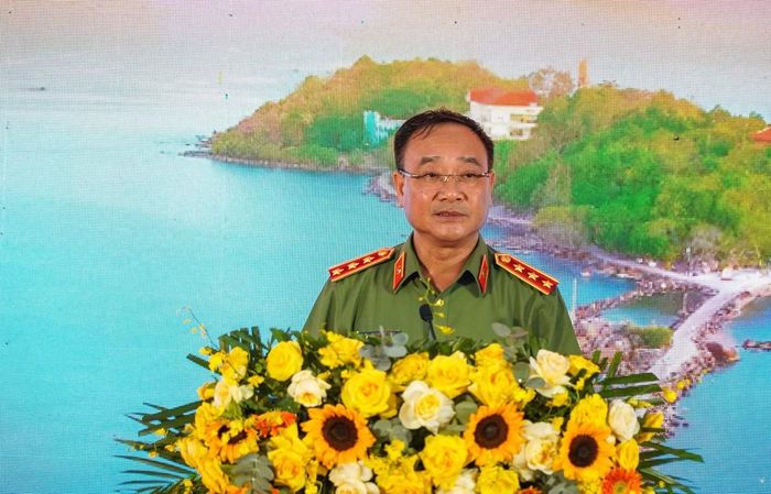 Thượng tướng Phạm Thế Tùng – Thứ trưởng Bộ Công an phát biểu tại buổi lễ.