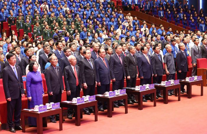 Tổng Bí thư, Chủ tịch nước Tô Lâm cùng lãnh đạo, nguyên lãnh đạo Đảng, Nhà nước và các đại biểu dự phiên trọng thể đại hội 