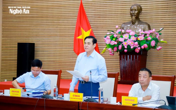 Đồng chí Võ Trọng Hải - Phó Bí thư Tỉnh ủy, Chủ tịch UBND tỉnh phát biểu kết luận. Ảnh: Thành Duy
