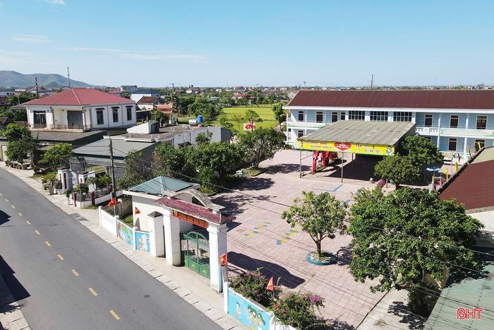 Toàn cảnh cơ sở vật chất điểm trường Tân Hà thuộc Trường Mầm non Hoa Mai sẽ sáp nhập với Trường Mầm non Kỳ Châu để hình thành trường mới.