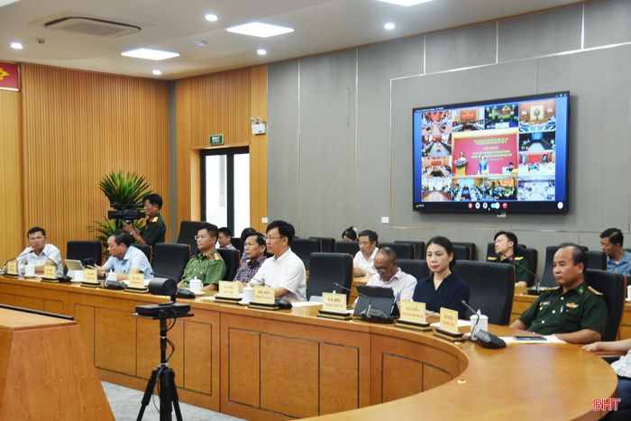 Các đại biểu tham gia hội nghị tại điểm cầu Hà Tĩnh.