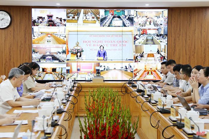Toàn cảnh tại điểm cầu Hà Tĩnh.
