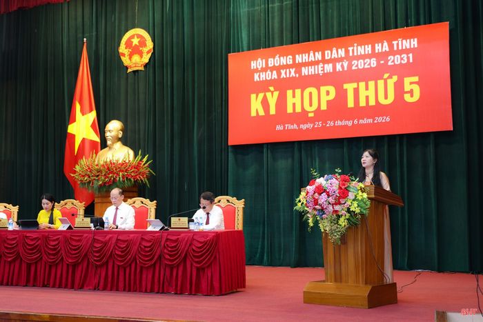 Đại biểu Phan Hồng Yến - Chủ tịch UBND xã Vũ Quang (Tổ đại biểu số 10).